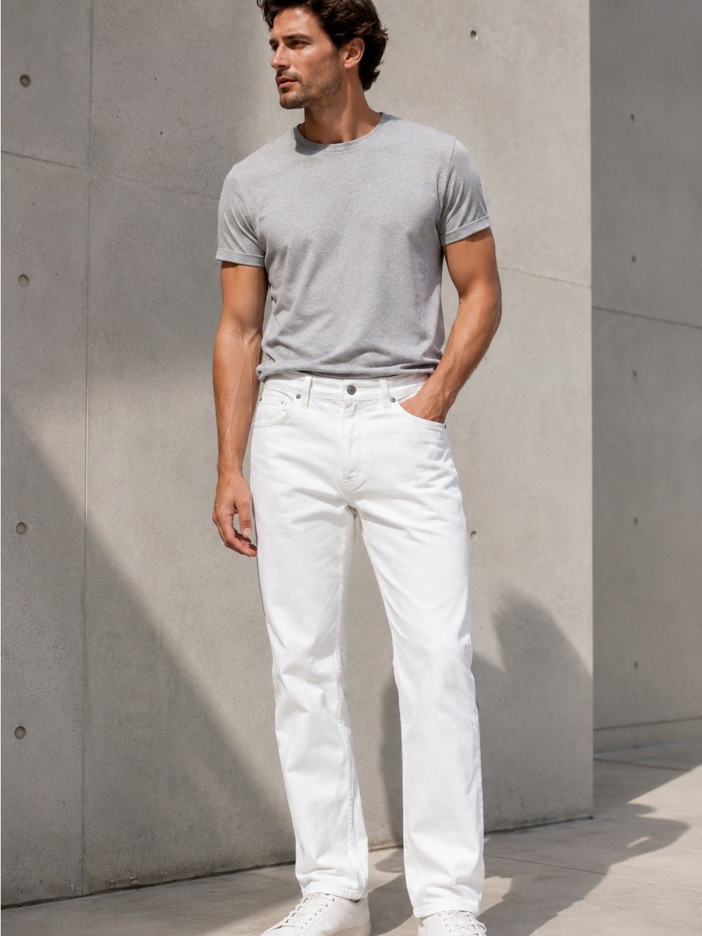 Simon Miller White Straight Leg Jeans Men’s 34x32 Made in USA Premium Denim